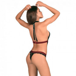 Obsessive - Body Nero, Taglia L/XL, Pizzo, chiusura a Gancio, Reggiseno e Perizoma