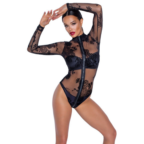 Noir Handmade - Body Nero Trasparente con Zip,...