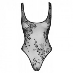 Noir Handmade - Body Nero Trasparente, Taglia S, Stile Riostyle, Powernet Elastico