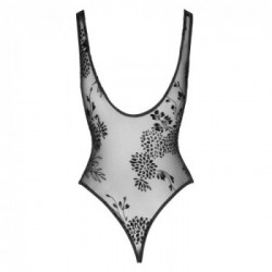 Noir Handmade - Body Nero Trasparente, Taglia M, Stile Riostyle, Powernet Elastico
