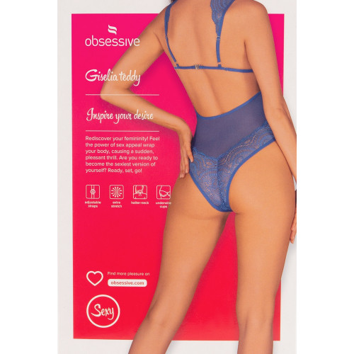 Obsessive - Body Blu, Taglia XS/S, Pizzo,...