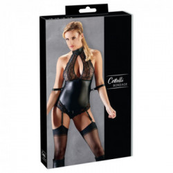 Cottelli Bondage - Body Nero, Taglia L, Look Opaco, Pizzo a Fiori, Seducente