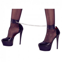 Cottelli Bondage - Body Nero con Seno e Vagina Scoperti, Taglia S, Morbido Pizzo, Catena con Moschettone