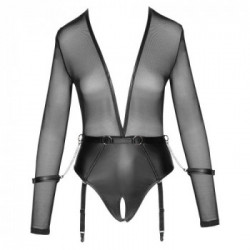 Cottelli Bondage - Body Nero, Taglia S, Trasparente, Powernet, Manette