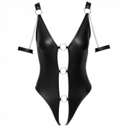 Cottelli Bondage - Body Nero, Taglia S, Catena con Moschettone, Cinghie Regolabili, Provocante