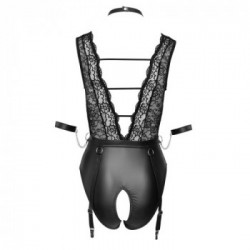 Cottelli Bondage - Body Nero, Taglia M, Ouvert, Scollato, Pizzo Pregiato, Sensuale
