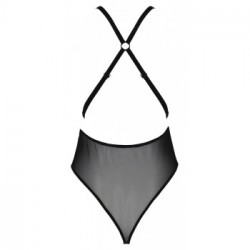 Passion Zinnia - Body Nero, Eco Passion, Pizzo Fantasioso, Seducente, Taglia S/M