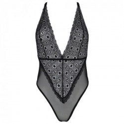 Passion Zinnia - Body Nero, Eco Passion, Pizzo Fantasioso, Seducente, Taglia 2XL/3XL