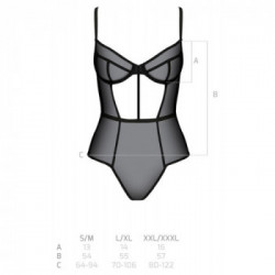 Passion Varella - Body Nero, Eco Passion, Semitrasparente, Seducente, Taglia S/M