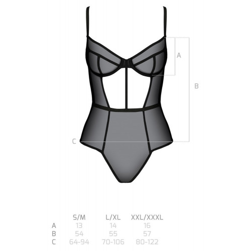 Passion Varella - Body Nero, Taglia L/XL, Eco...