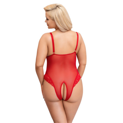 Cottelli Curves Crotchless Body Red -...