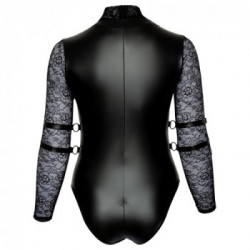 Cottelli Bondage Body - Nero, Look Opaco, Maniche Lunghe in Pizzo, Taglia 4XL