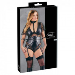 Cottelli Bondage Body - Nero, Maniche Corte, Cerniera a 2 vie, Taglia 4XL