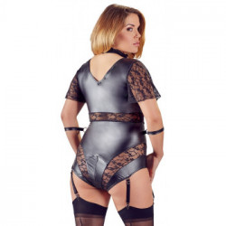 Cottelli Bondage Body - Nero, Maniche Corte, Cerniera a 2 vie, Taglia 4XL