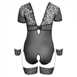 Cottelli Bondage Body - Nero, Inserti in Pizzo, Seducente, Taglia 90D/L