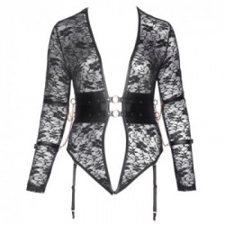 Cottelli Bondage Body - Nero, In Pizzo, Provocante, Aperto sul Davanti, Taglia XL
