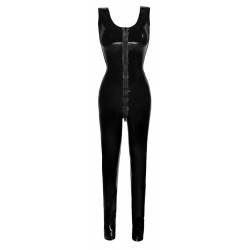 Late X Latex Catsuit - Tutina in Lattice, Colore Nero, Aderente, Cerniera a 3 vie, Taglia S