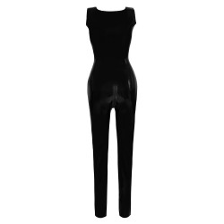 Late X Latex Catsuit - Tutina in Lattice, Colore Nero, Aderente, Cerniera a 3 vie, Taglia S