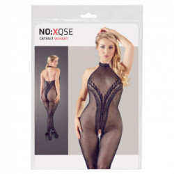 NoXqse Catsuit - Tutina Intima, Nera, in Pizzo, Seducente, Taglia S-L