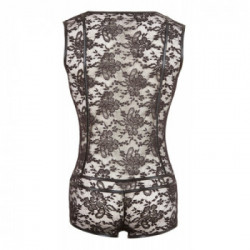 Svenjoyment Men's Body Lace - da Uomo, Nero, Pizzo a Fiori, Taglia L