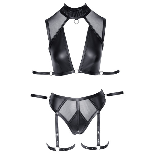 Cottelli Bondage Top and Briefs Black -...