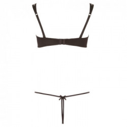 Cottelli Collection Bra and String - Completino Intimo, Nero, Minimal, Senza Cavallo, Taglia L