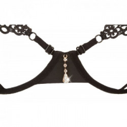 Cottelli Collection Bra and String - Completino Intimo, Nero, Minimal, Senza Cavallo, Taglia XL