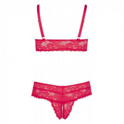 Cottelli Curves Bra and Briefs - Completino Intimo, Rosso, Pizzo in Filigrana, Taglia XL