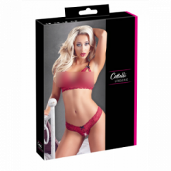 Cottelli Lingerie Bra Set - Completino Intimo, Rosso, Cavallo Aperto, Taglia M