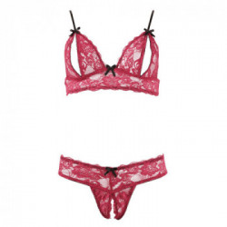 Cottelli Lingerie Bra Set - Completino Intimo, Rosso, Cavallo Aperto, Taglia M