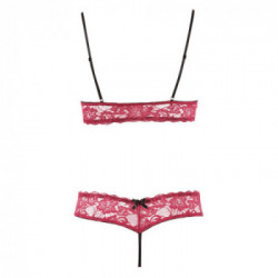 Cottelli Lingerie Bra Set - Completino Intimo, Rosso, Cavallo Aperto, Taglia M