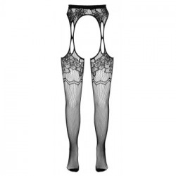 Cottelli Legwear Suspender Tights - Calze a Rete Nere, Taglia S-L