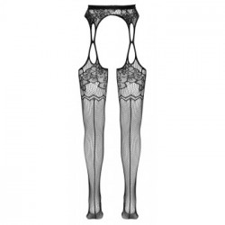 Cottelli Legwear Suspender Tights - Calze a Rete Nere, Taglia S-L