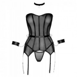 Cottelli Bondage Corset - Corsetto Nero, Trasparente, Regolabile, Taglia S