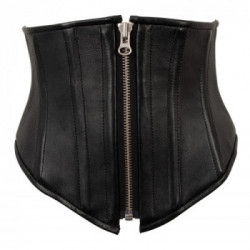 Zado Leather Waist Cincher - Corsetto Nero, Pelle, Intrigante, Taglia 76 cm