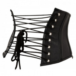 Zado Leather Waist Cincher - Corsetto Nero, Pelle, Intrigante, Taglia 76 cm