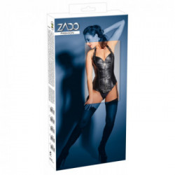 Zado Leather Corsage - Corsetto Nero, Pelle, Regolabile, Taglia 2XL