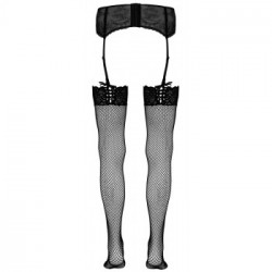Cottelli Legwear Net Stockings Lace - Calze a Rete Nere, Taglia M-L