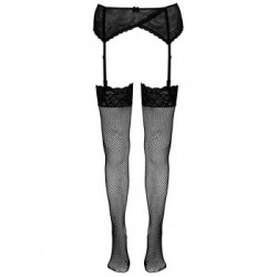 Cottelli Legwear Net Stockings Lace - Calze a Rete Nere, Taglia S-M