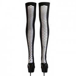 Cottelli Legwear Overknee - Calze a Rete Nere, Taglia S-M