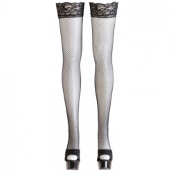 Cottelli Legwear Net Hold Up - Calze a Rete Nere, Taglia L