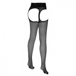 Cottelli Legwear Suspender Tights - Collant Neri, Taglia 3