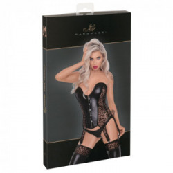 Noir Handmade Corset Leo - Reggicalze, Nero, Leopardato, Seducente, Taglia M