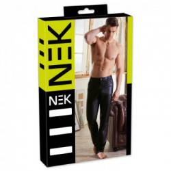 Nek Men's Trousers - Pantalone Nero, Classico, Passanti per Cintura, Taglia XL