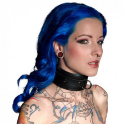 Zado Leather Collar - Collare in Pelle, Nero, Taglia L-XL