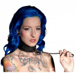 Zado Leather Collar - Collare in Pelle, Nero, Taglia L-XL