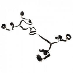 Zado Leather Bed Restraint - Cinghie per Letto con Polsiere e Cavigliere, Colore Nero 
