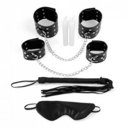 Fetish Fantasy Chains of Love Bondage Kit - Set Bondage, Frustino + Maschera per Occhi + Polsiere e Cavigliere