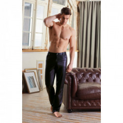 Nek Men's Trousers - Pantalone Nero, Classico, Passanti per Cintura, Taglia S