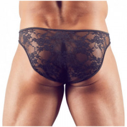 Svenjoyment Men's Briefs Lace - Slip da Uomo con Pizzo, Nero Trasparente, Taglia S